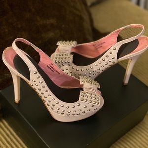 Light pink studded heels